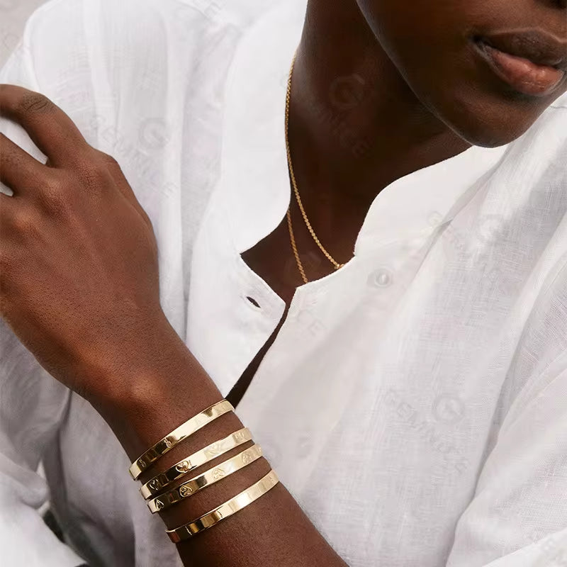 Engraved Cuff Bracelet Bangle