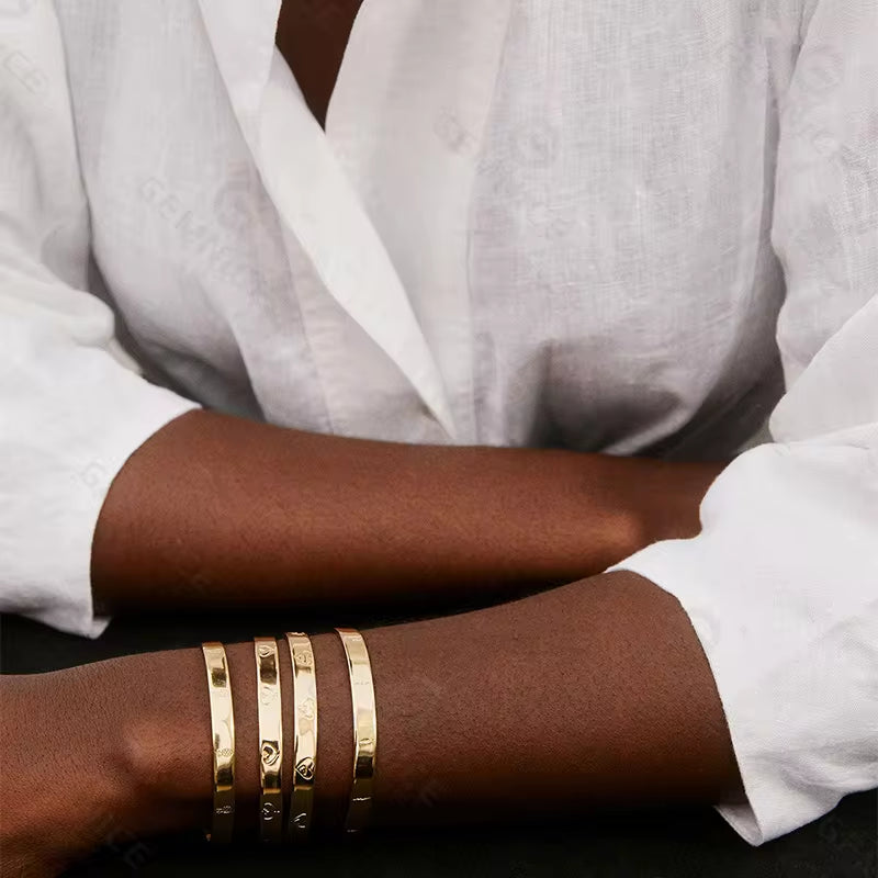 Engraved Cuff Bracelet Bangle