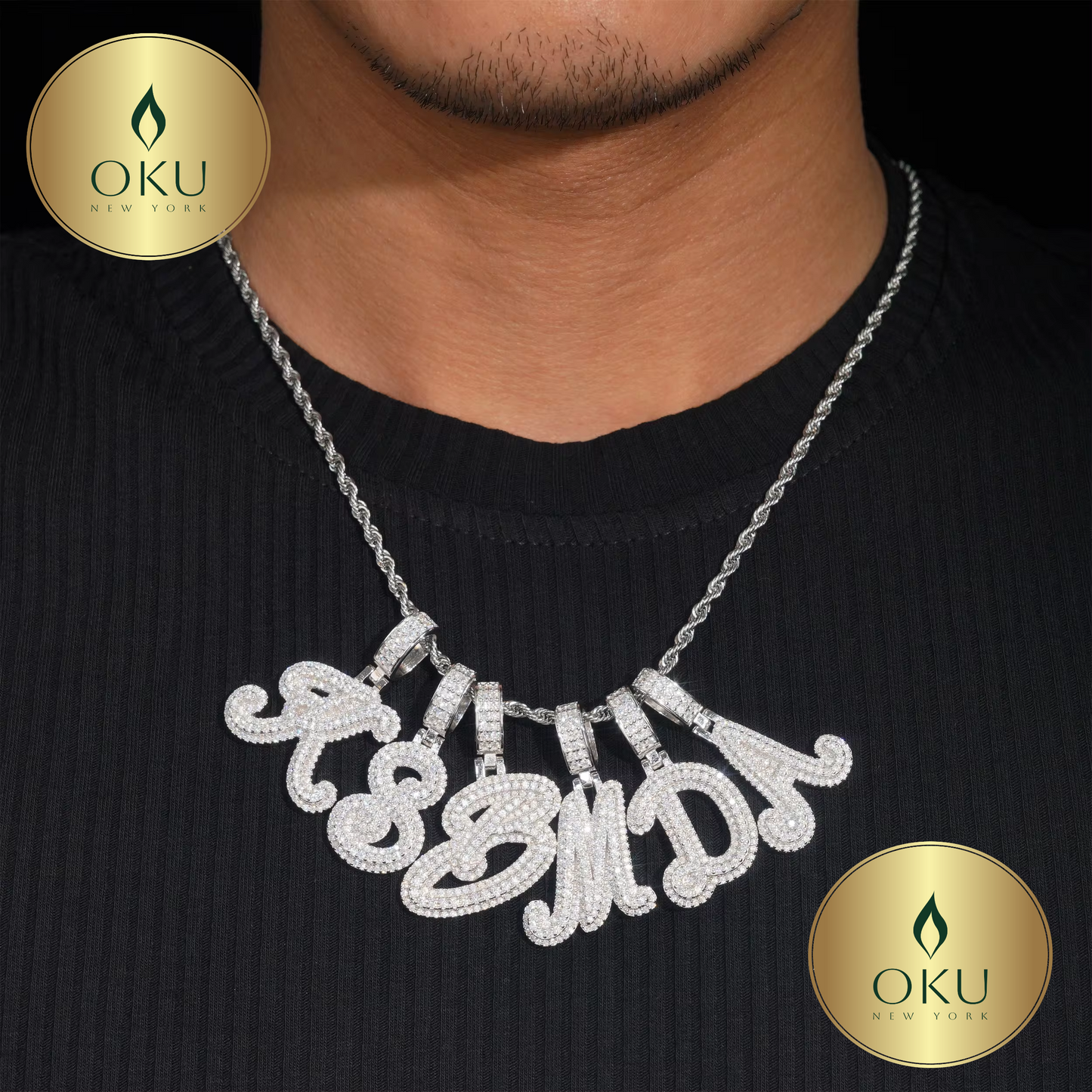 Iced Out Letter Pendant