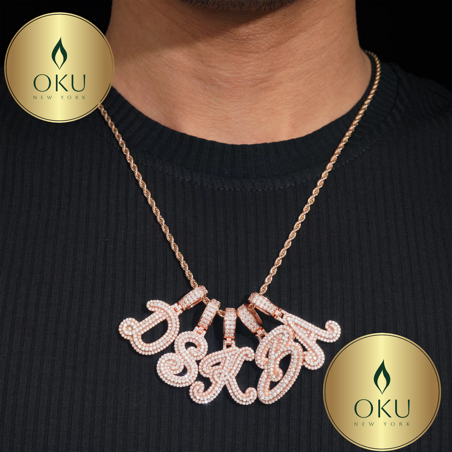 Iced Out Letter Pendant