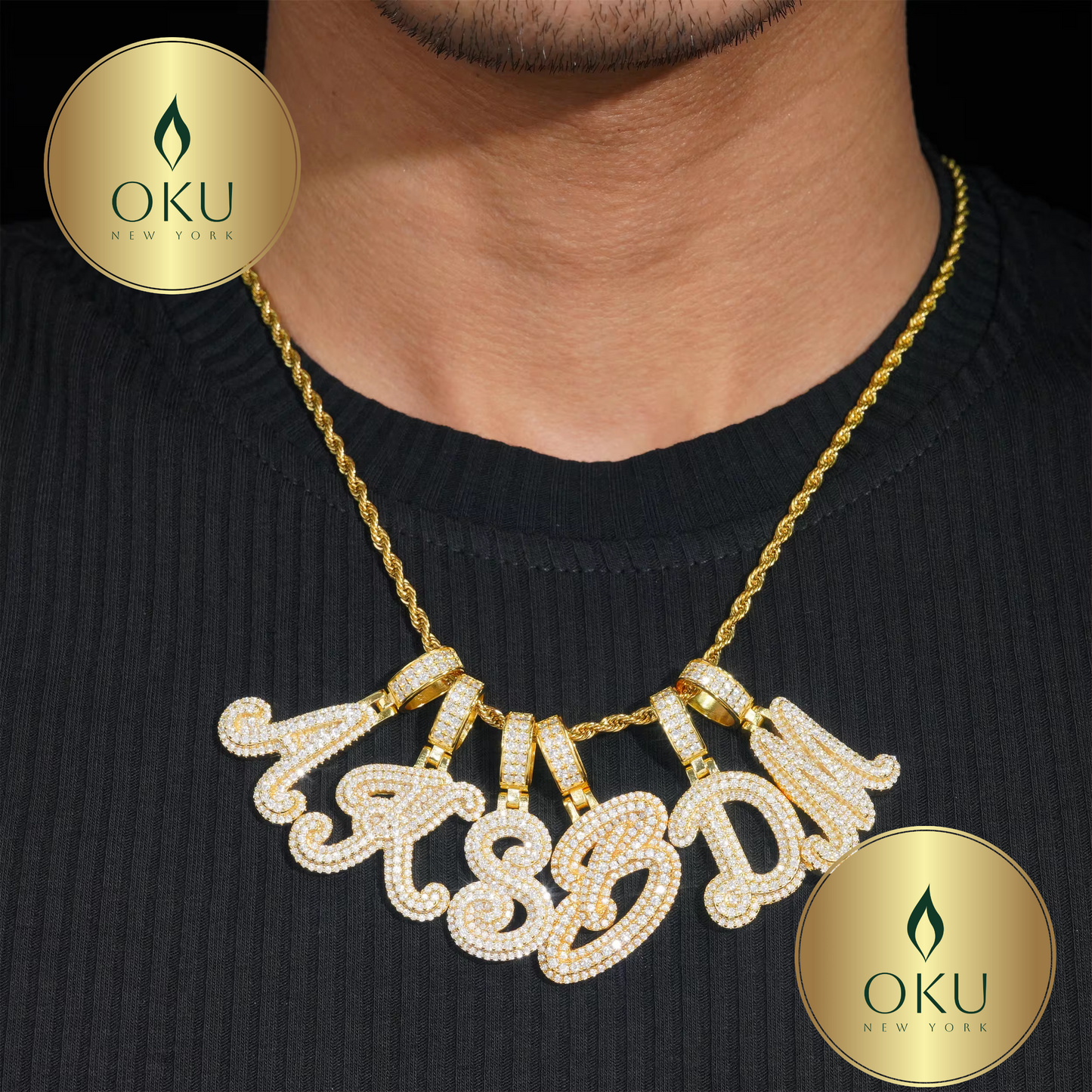 Iced Out Letter Pendant