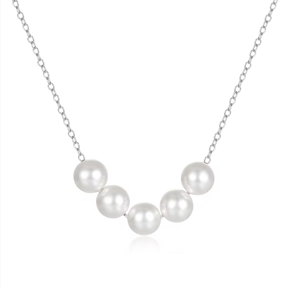 Pearl Pendant Chain Necklace Silver18K Gold Plate