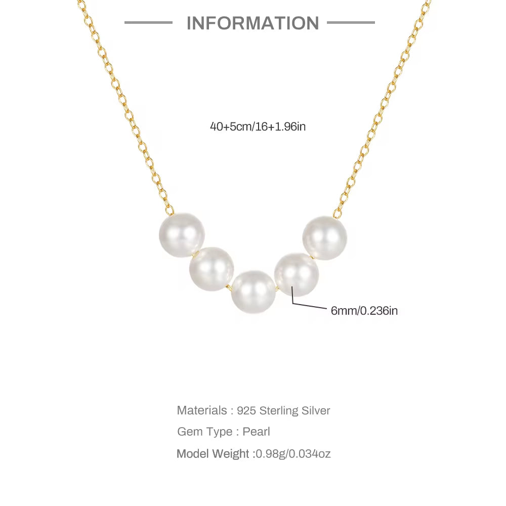 Pearl Pendant Chain Necklace Silver18K Gold Plate
