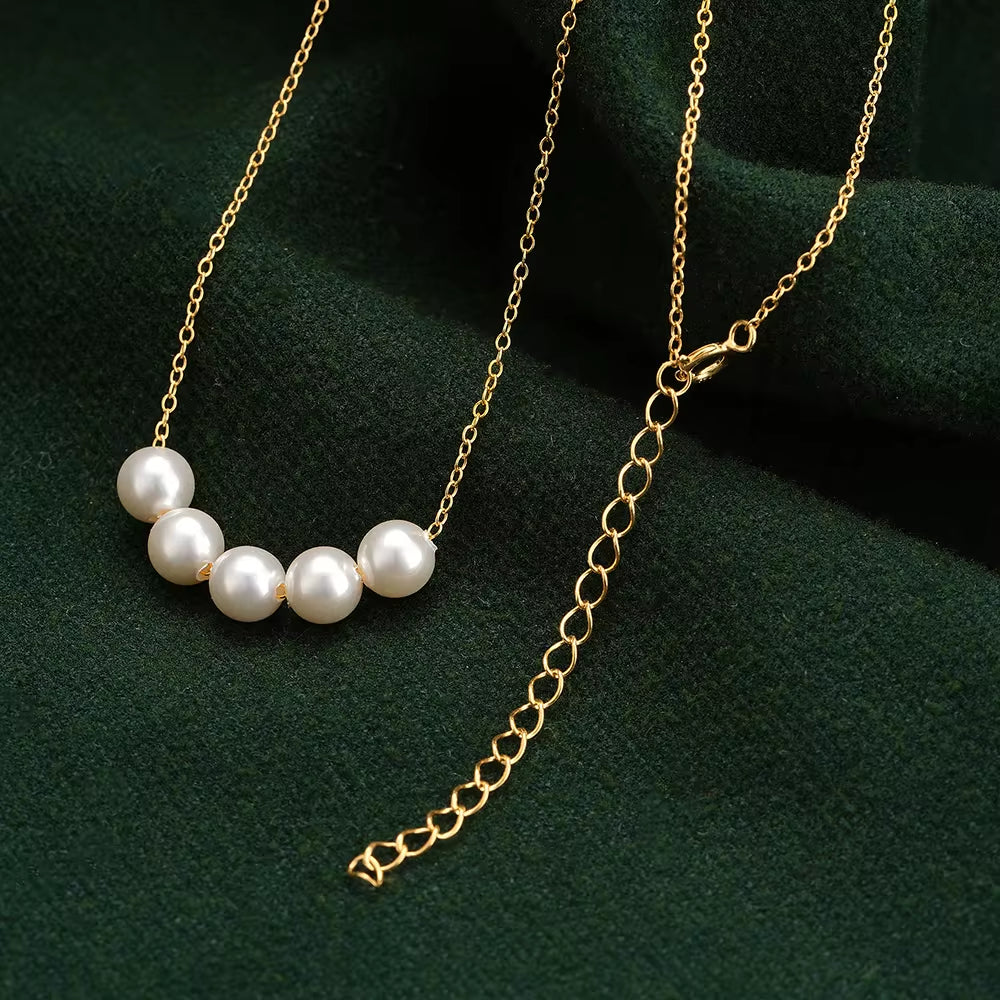 Pearl Pendant Chain Necklace Silver18K Gold Plate
