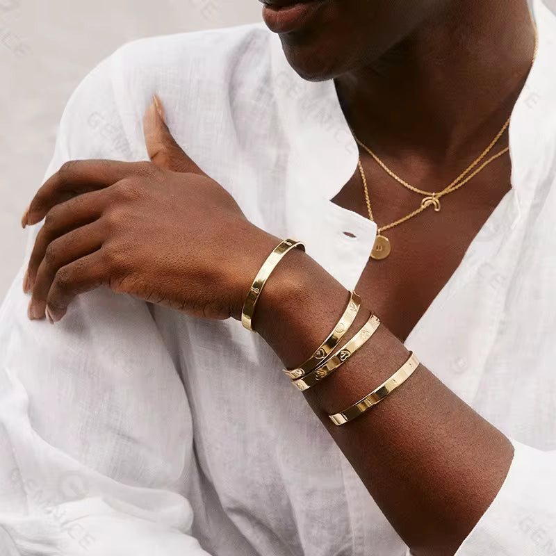 Engraved Cuff Bracelet Bangle