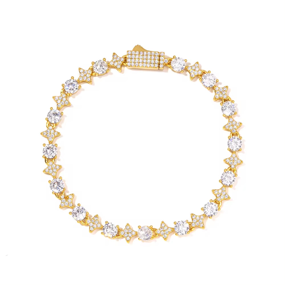 Iced Out Star Tennis Bracelet