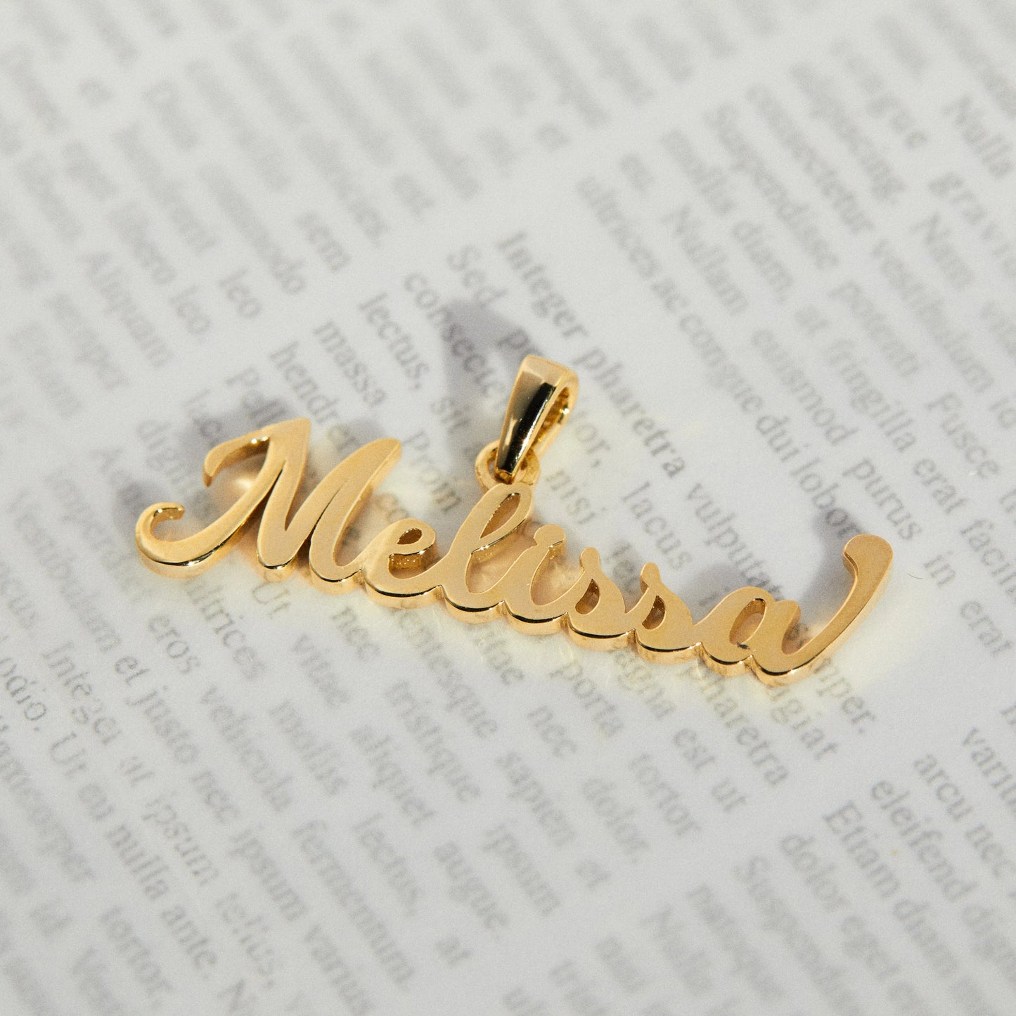14K Solid Gold Name Pendant