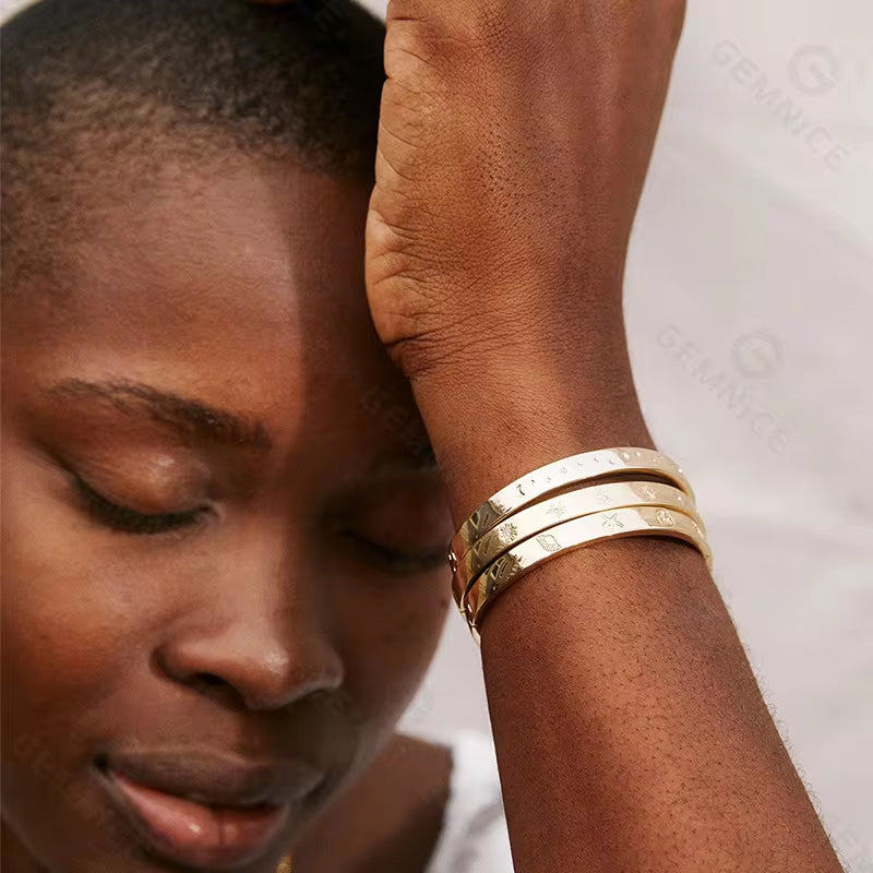 Engraved Cuff Bracelet Bangle