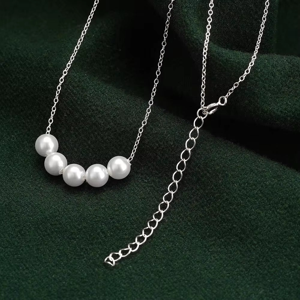 Pearl Pendant Chain Necklace Silver18K Gold Plate