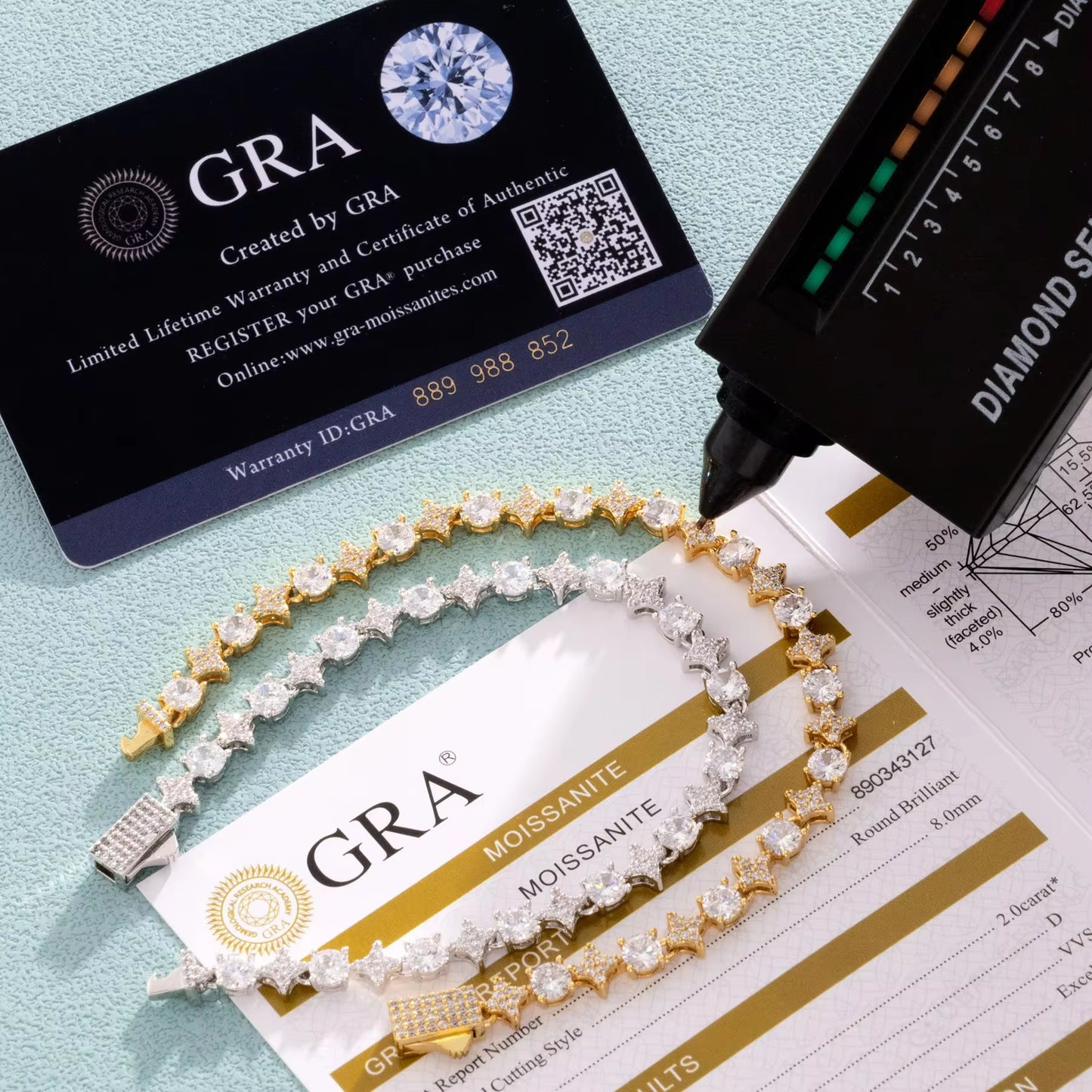 Iced Out Star Tennis Bracelet