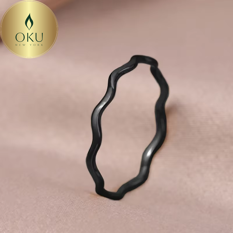 Sea Wave Minimalist Rings