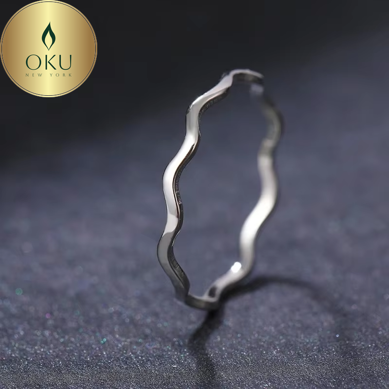 Sea Wave Minimalist Rings