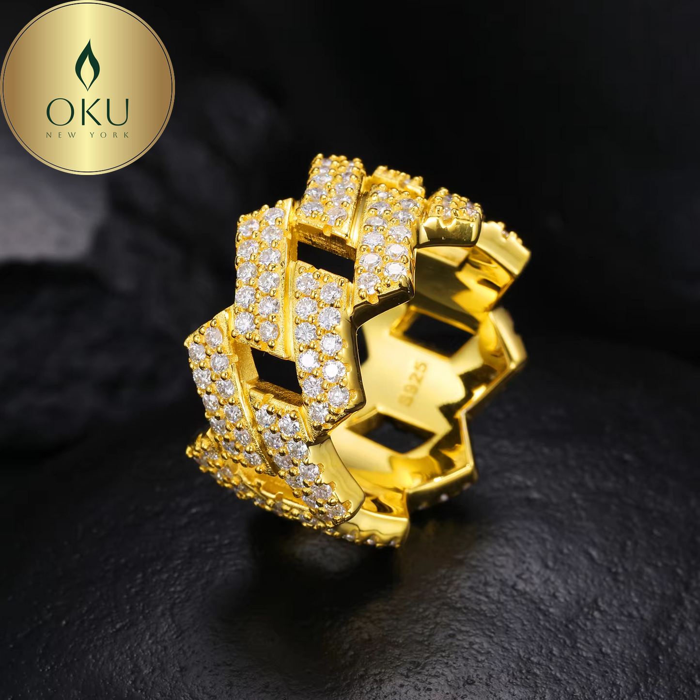 Iced Out Baguette Ring
