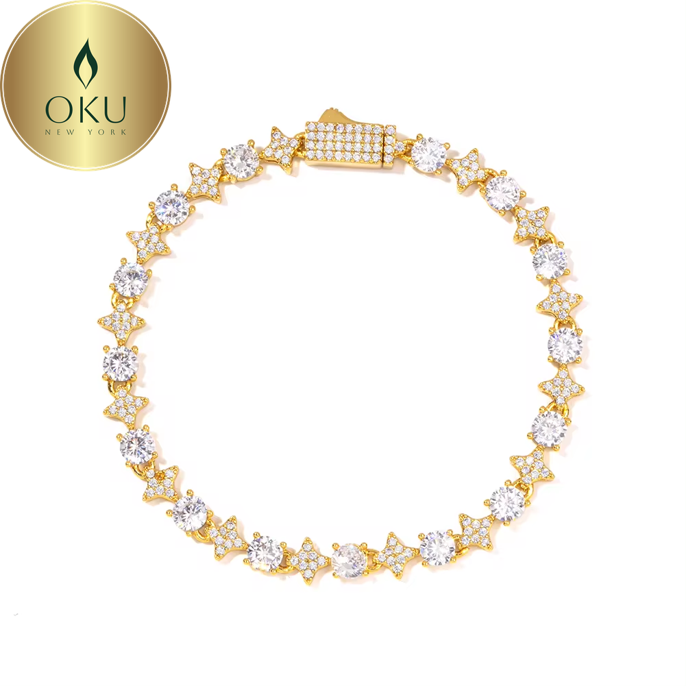 Iced Out Star Tennis Bracelet