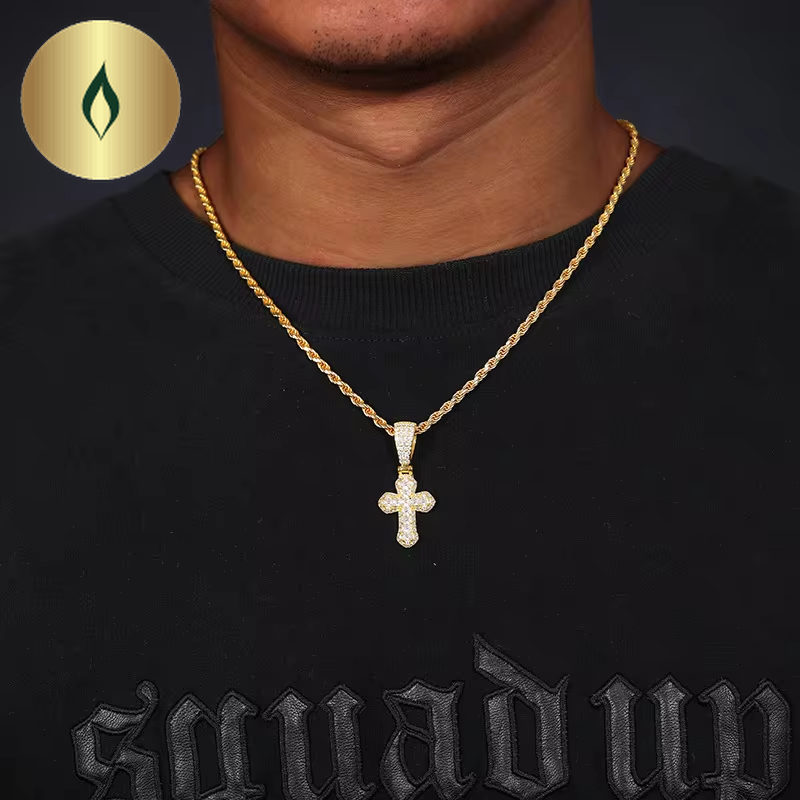 Iced Out Baguette Cross