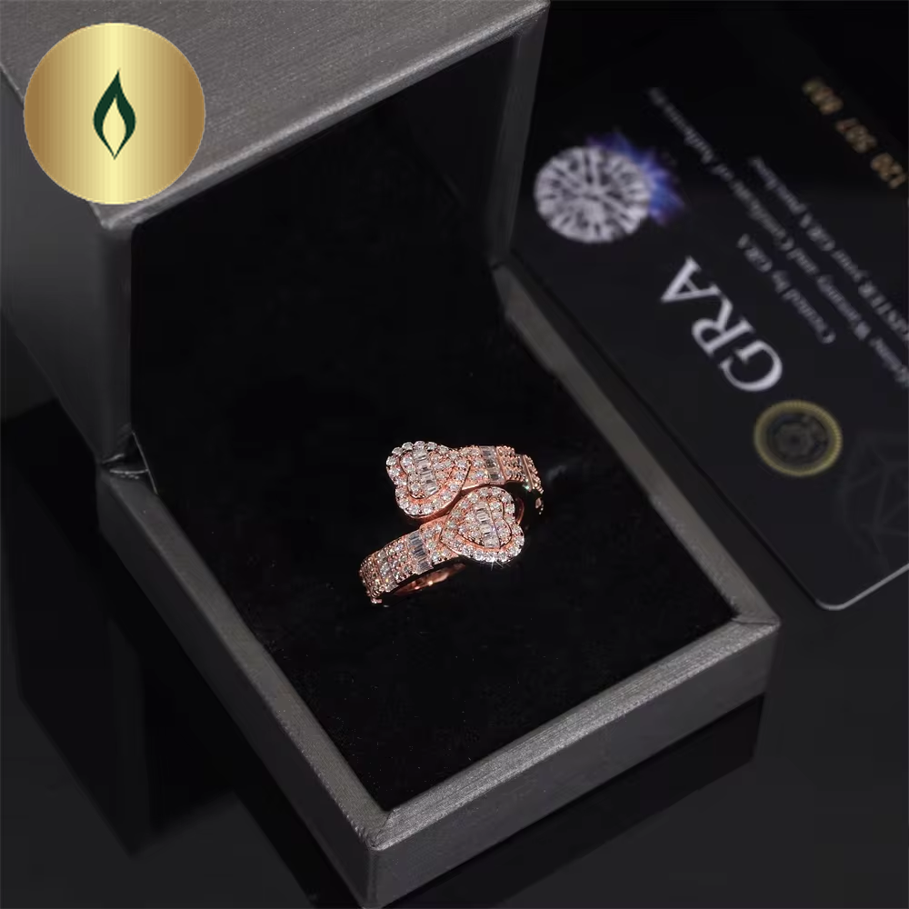 Iced Out Heart Ring