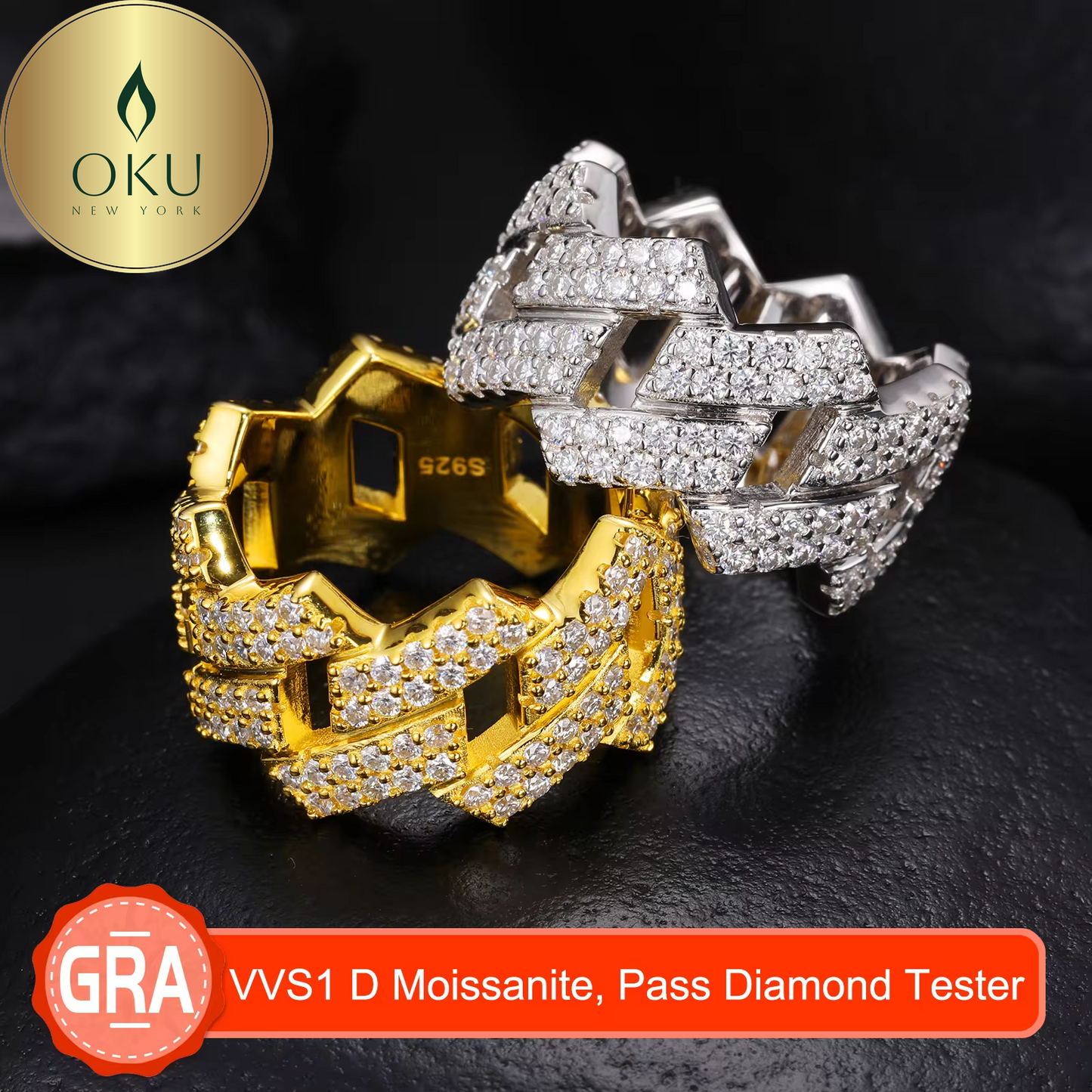 Iced Out Baguette Ring