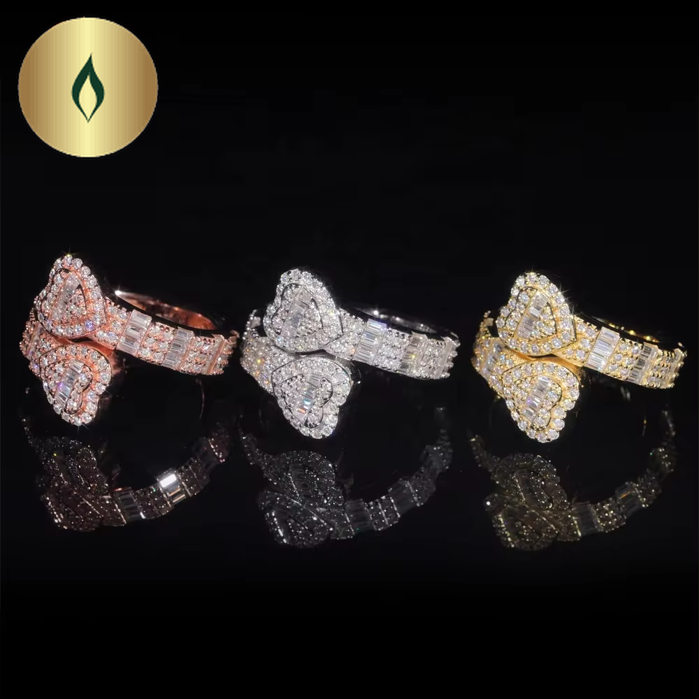Iced Out Heart Ring