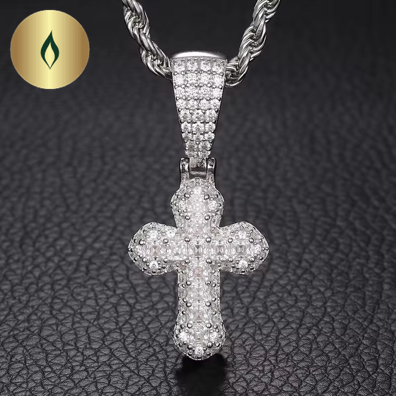 Iced Out Baguette Cross