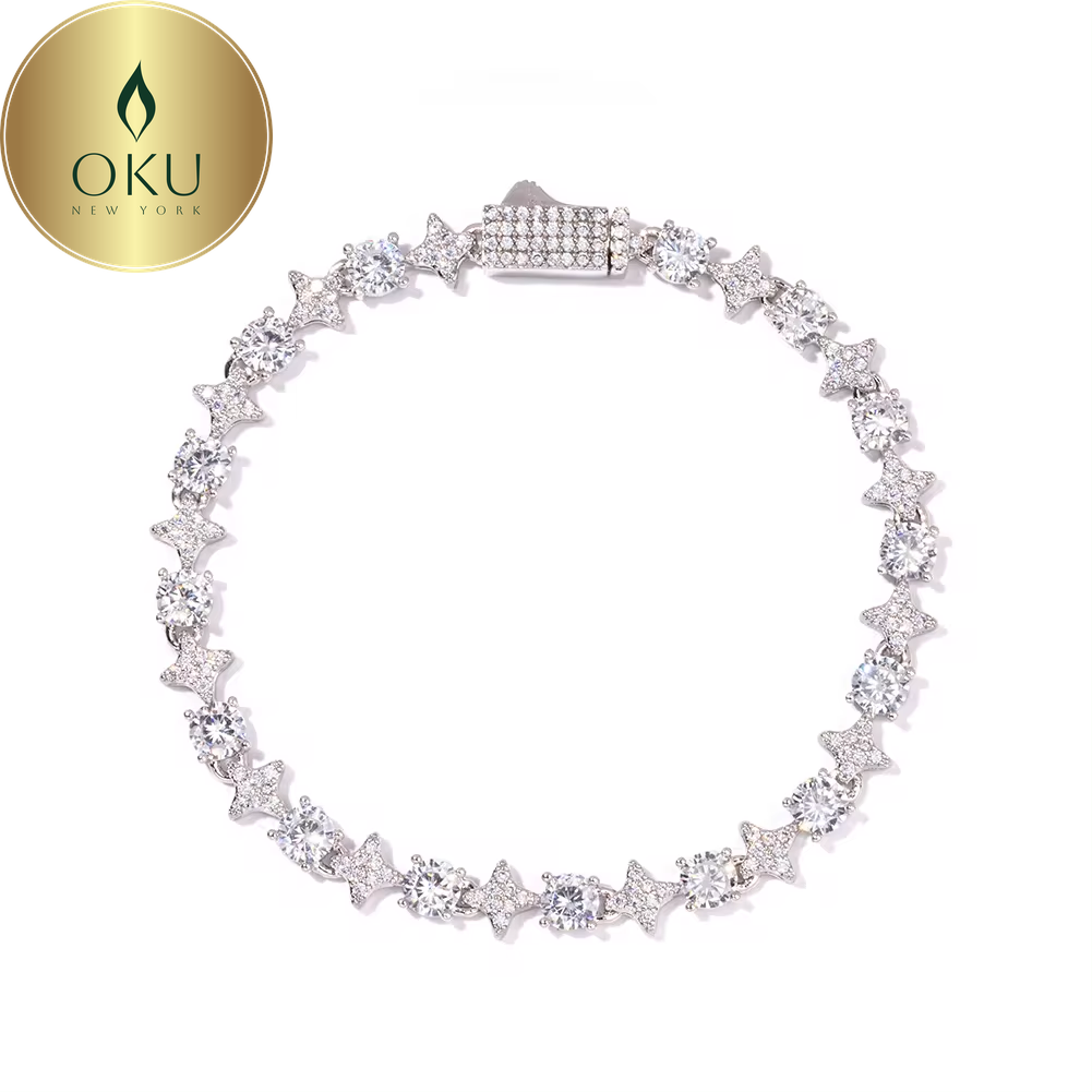 Iced Out Star Tennis Bracelet