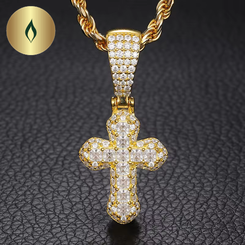 Iced Out Baguette Cross