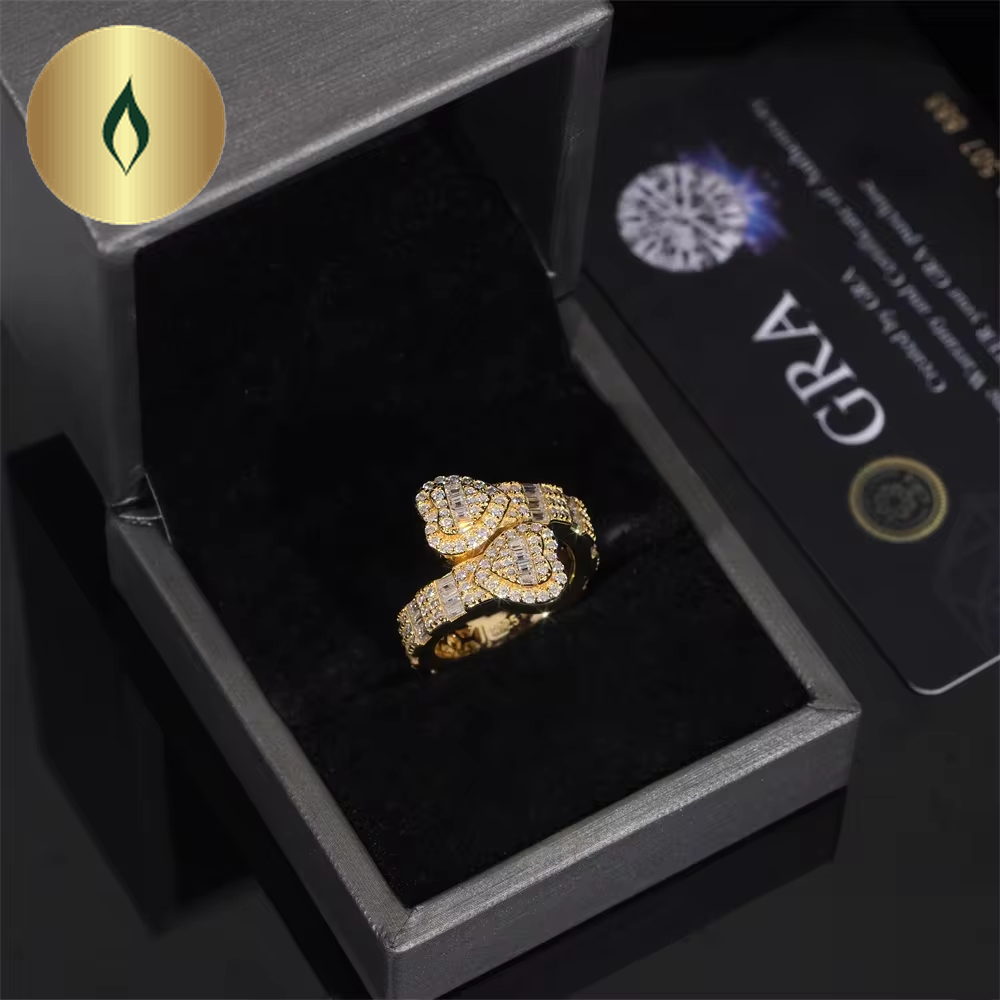Iced Out Heart Ring